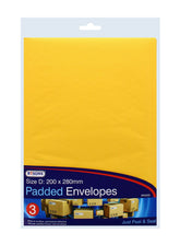 3 PADDED ENVELOPES SIZE D- 200X280MM
